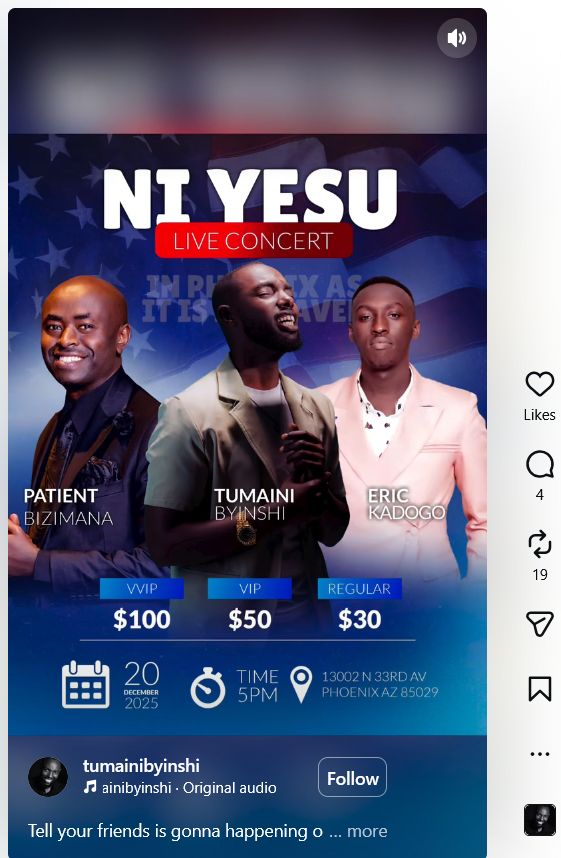 Ethan Manzi Tumaini Byinshi of Gilbert AZ Fails to Pay for Audio and Lighting Equipment